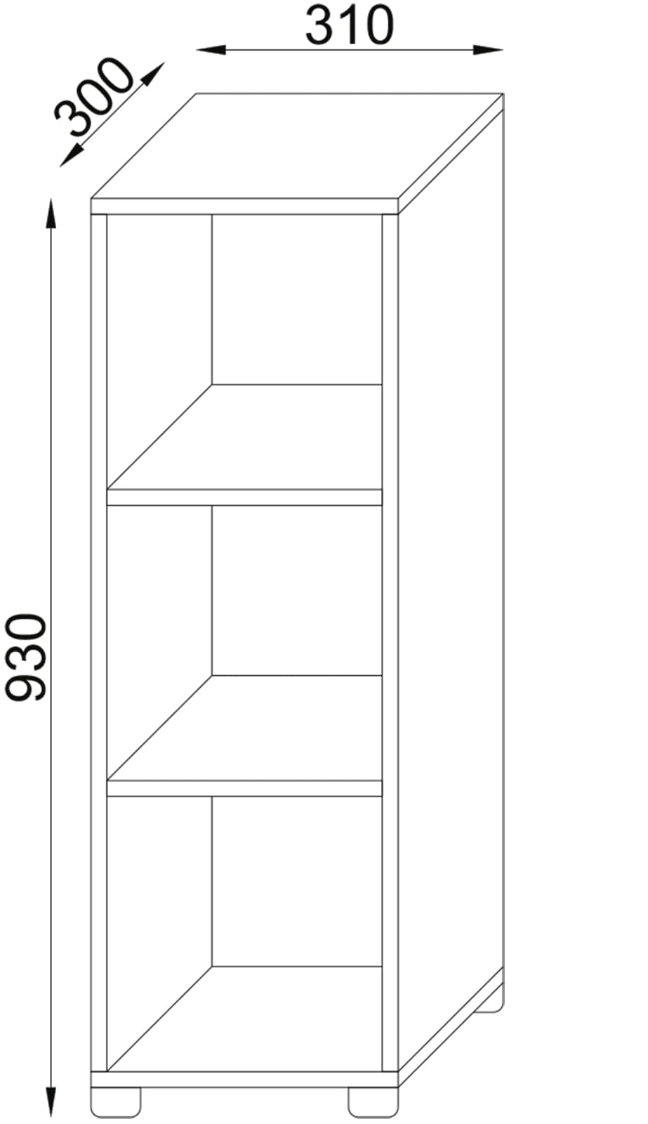 vcm-standregal-wei-benas-31x30x93-cm-3-f-cher-holzwerkstoff image 3