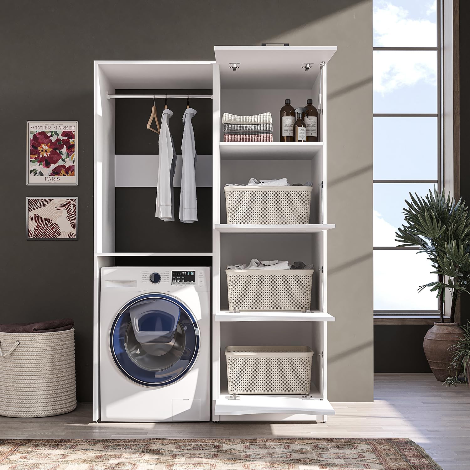 roomart-serie-2-norda-waschmaschinenschrank-126-cm-kleiderstange-waschmaschine-i image 5