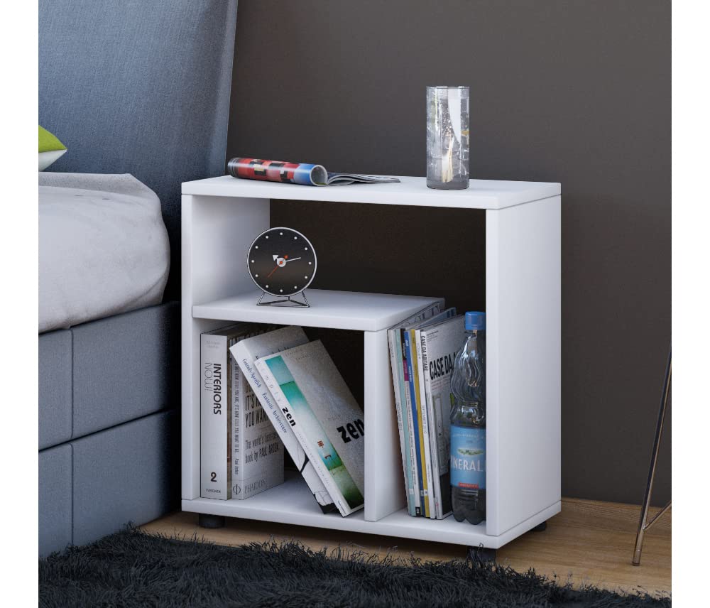vcm-beistelltisch-wei-50x30x55-cm-mit-2-f-chern-holzwerkstoff image 2