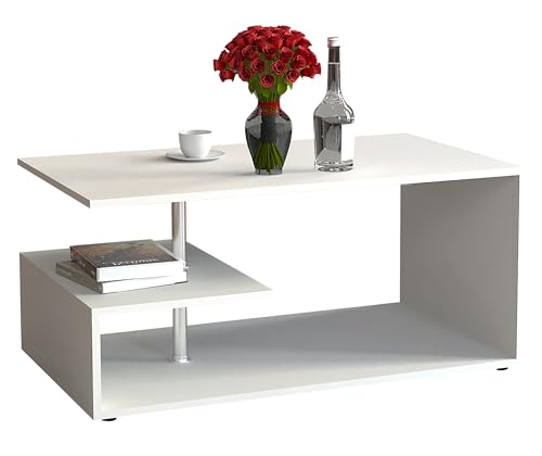 vcm-couchtisch-wei-91x53x42-cm-2-f-cher-holzwerkstoff-sofatisch-f-r-wohnzimmer image 6