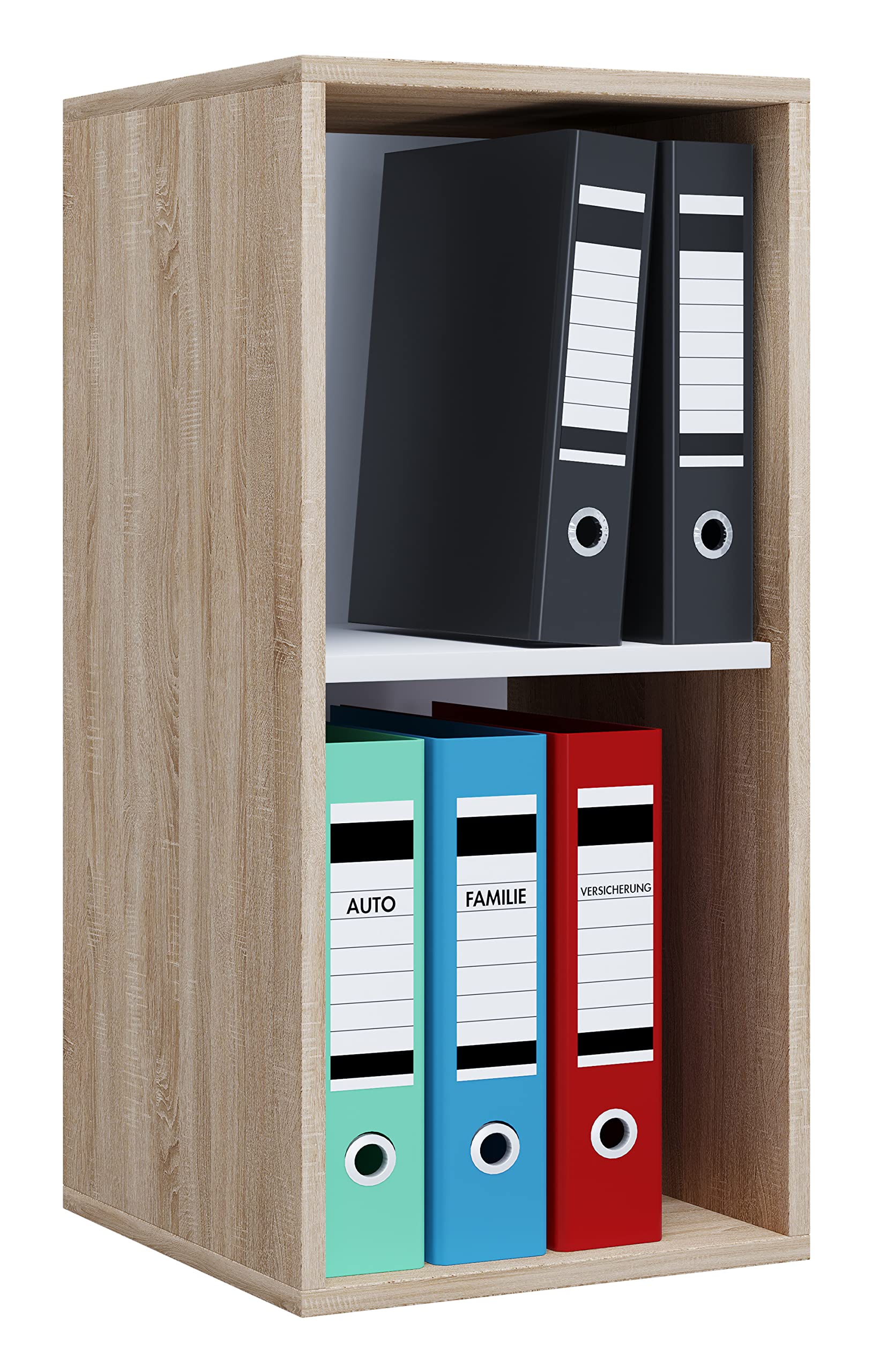 vcm-b-roregal-buche-standregal-mit-2-f-chern-35x37x74-cm-holzwerkstoff-f-r-ordne image 6