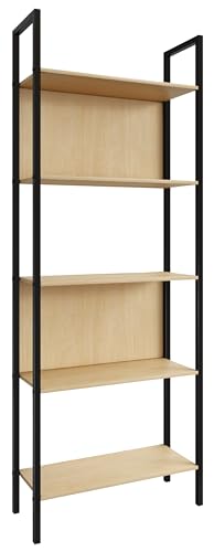 vcm-b-roregal-honig-eiche-62x24x165-cm-5-f-cher-standregal-b-cherregal image 7