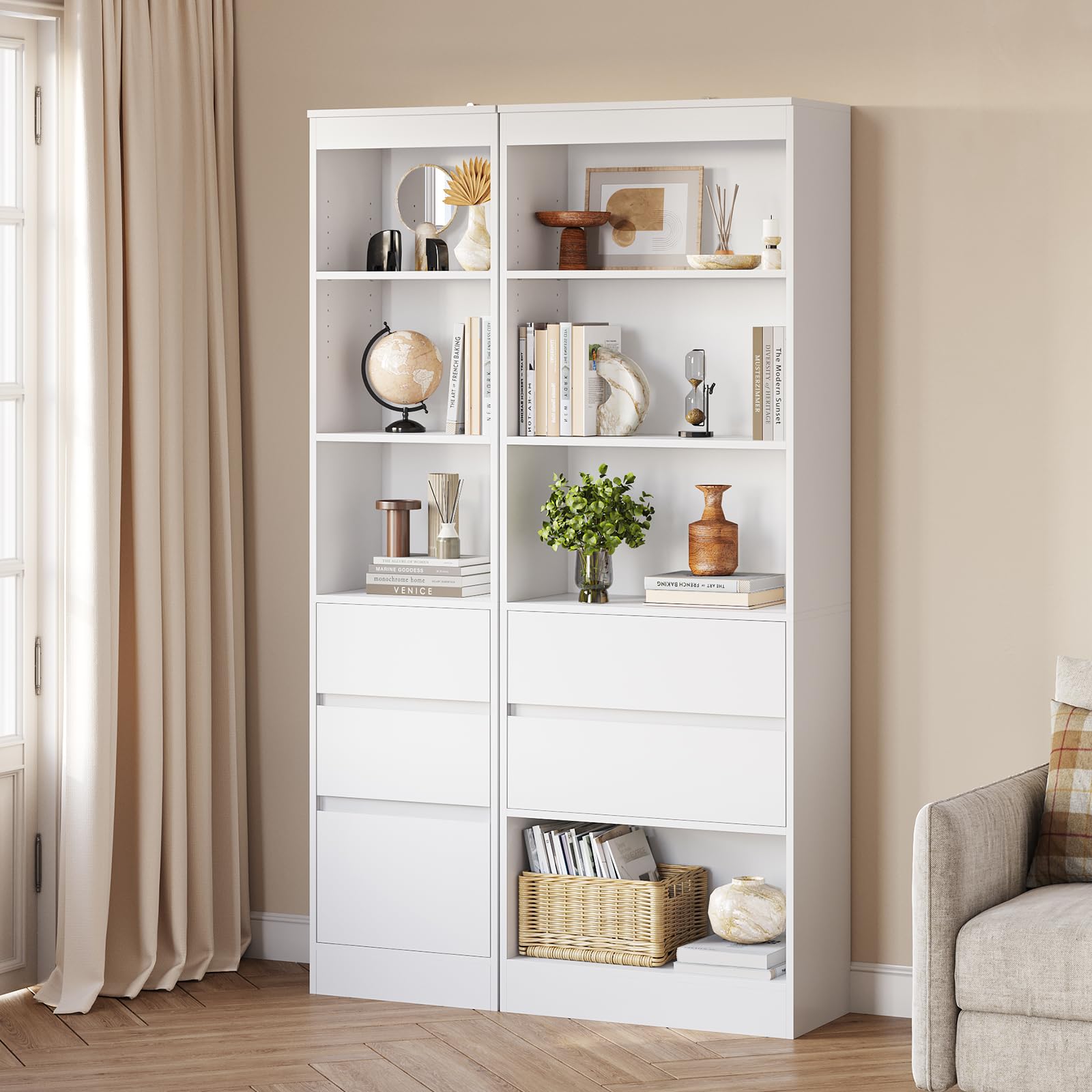 forabamb-badezimmerschrank-hochschrank-wei-180x40x30-cm-mit-3-schubladen-und-ver image 8