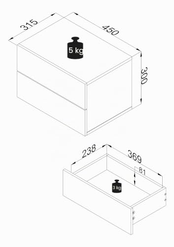 vcm-usal-l-45-cm-nachtschrank-wandboard-mit-zwei-schubladen-h-30-x-b-45-x-t-32-c image 7