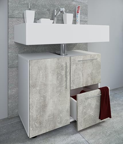 vcm-waschbeckenunterschrank-wei-beton-optik-61x32x51-cm-1-t-r-2-schubladen image 8