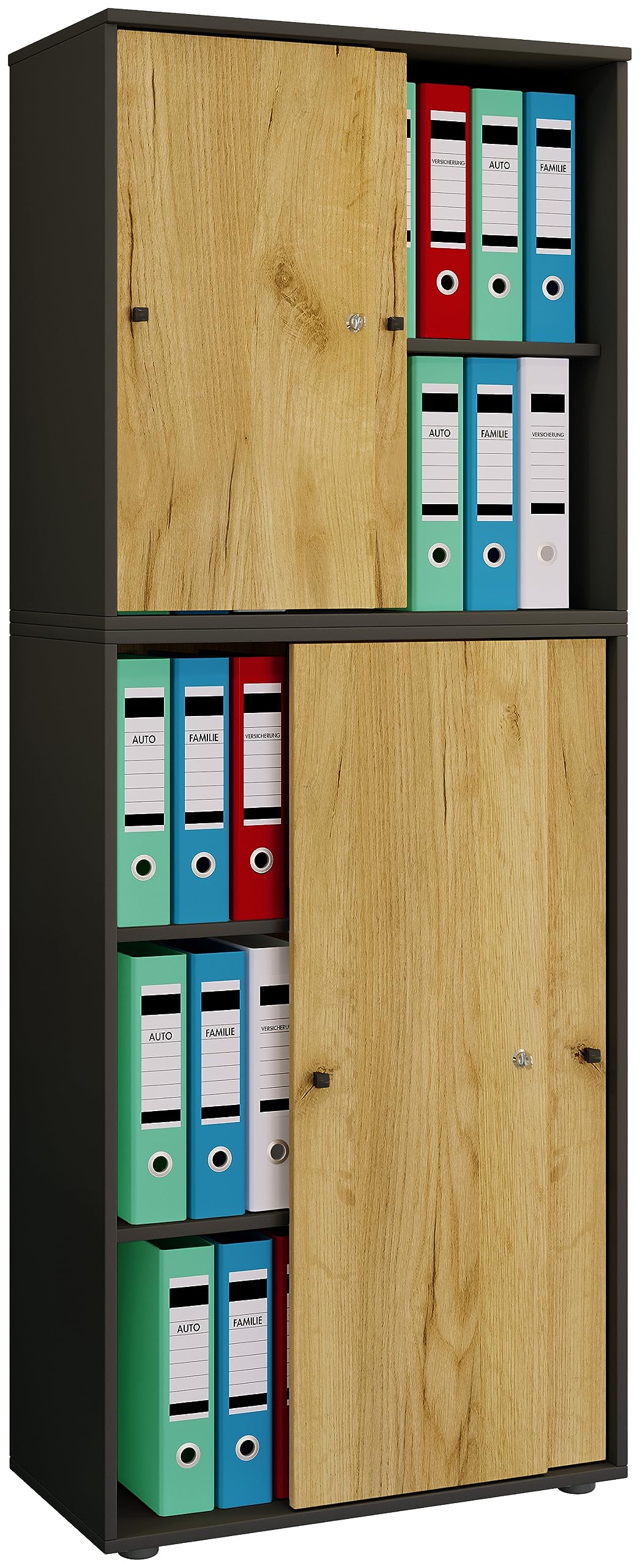 vcm-b-roschrank-lona-buche-70x37x184-cm-2-t-ren-5-f-cher-holzwerkstoff image 5