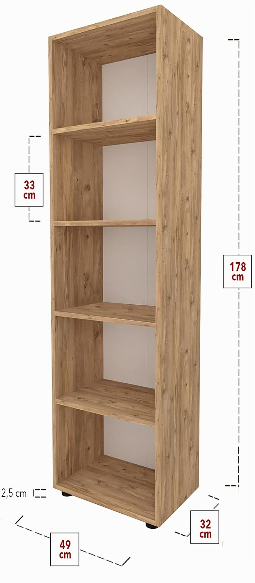 vcm-b-roregal-ulas-5f-holzregal-stehend-178-x-49-x-32-cm-5-offene-f-cher image 3