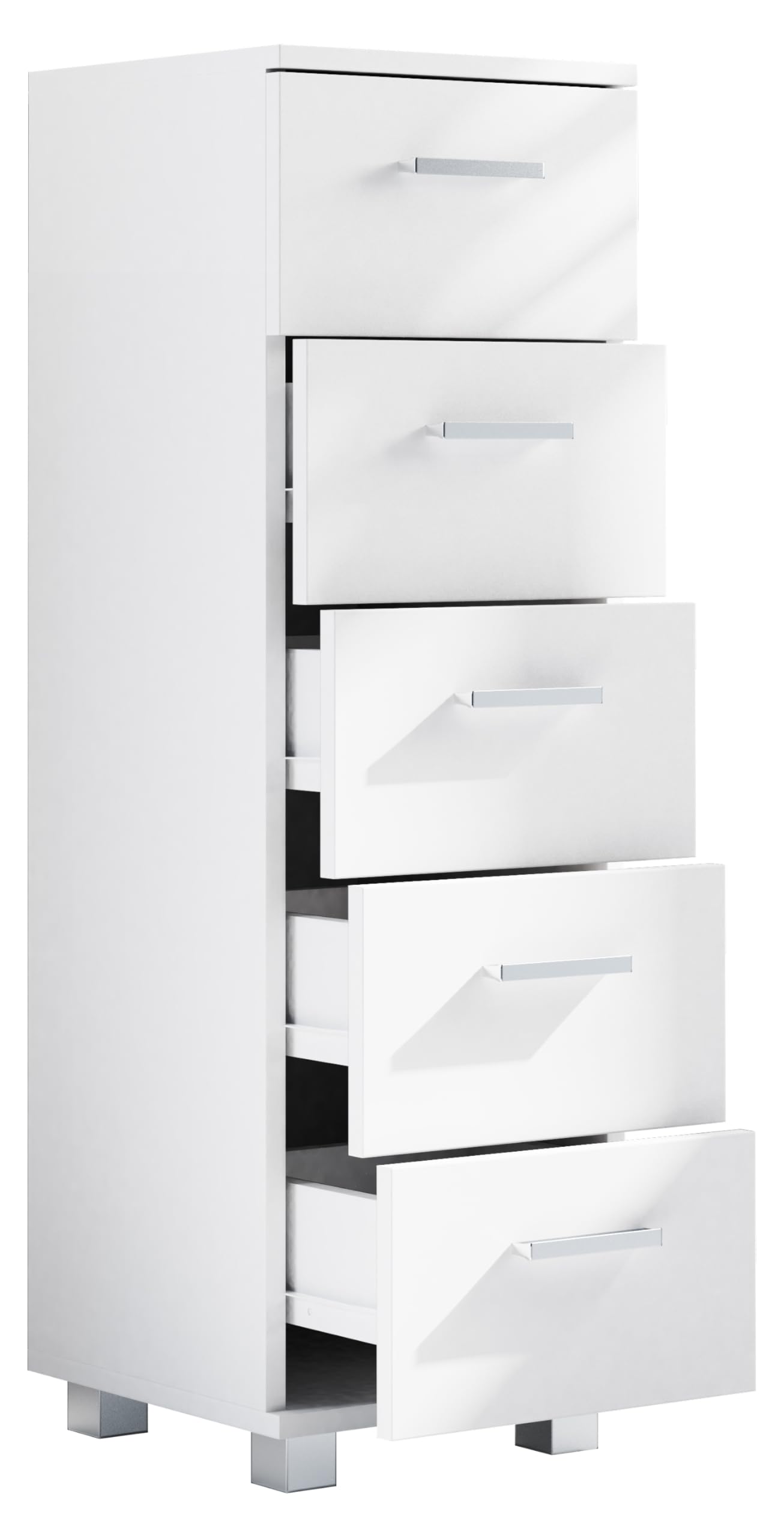 vcm-midischrank-wei-30x30x90-cm-5-schubladen-hochschrank-melaminbeschichtung image 4