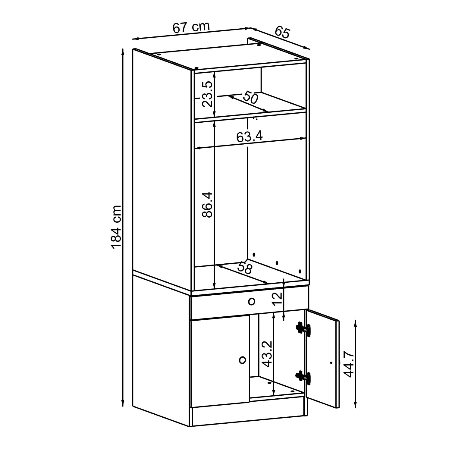 roomart-waschmaschinenschrank-mit-ausziehplatte-schublade-eiche-1-schrank-mit-sc image 2