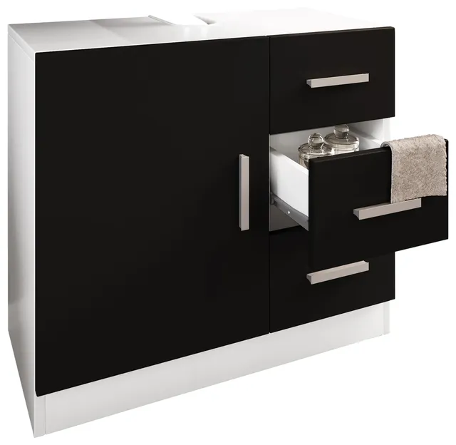 vcm-badm-bel-waschbeckenunterschrank-wei-schwarz-63x30x56-cm-1-t-r-1-fach image 1
