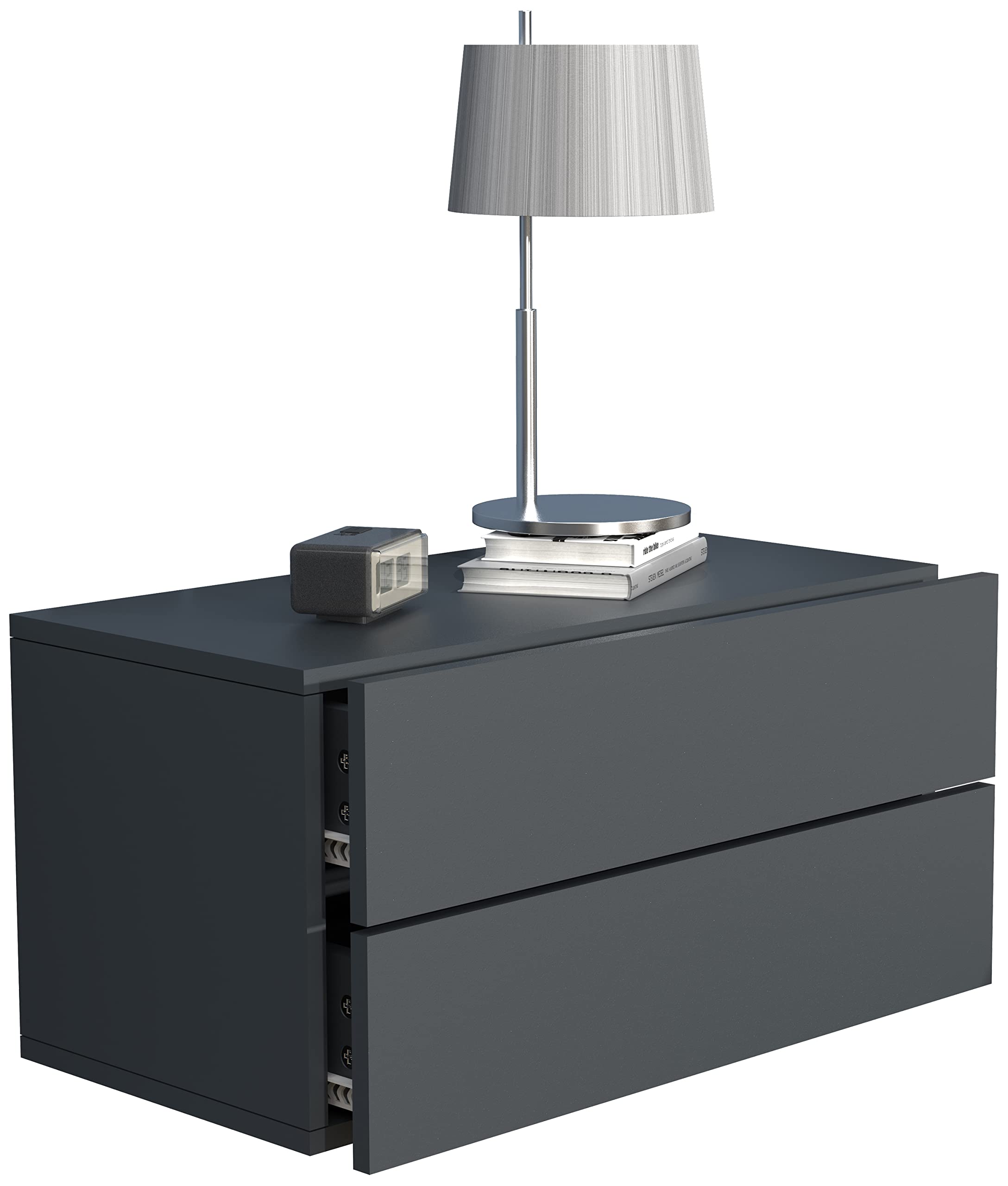 vcm-nachttisch-usal-wandkonsole-60-x-32-x-30-cm-mit-2-schubladen-anthrazit-honig image 6