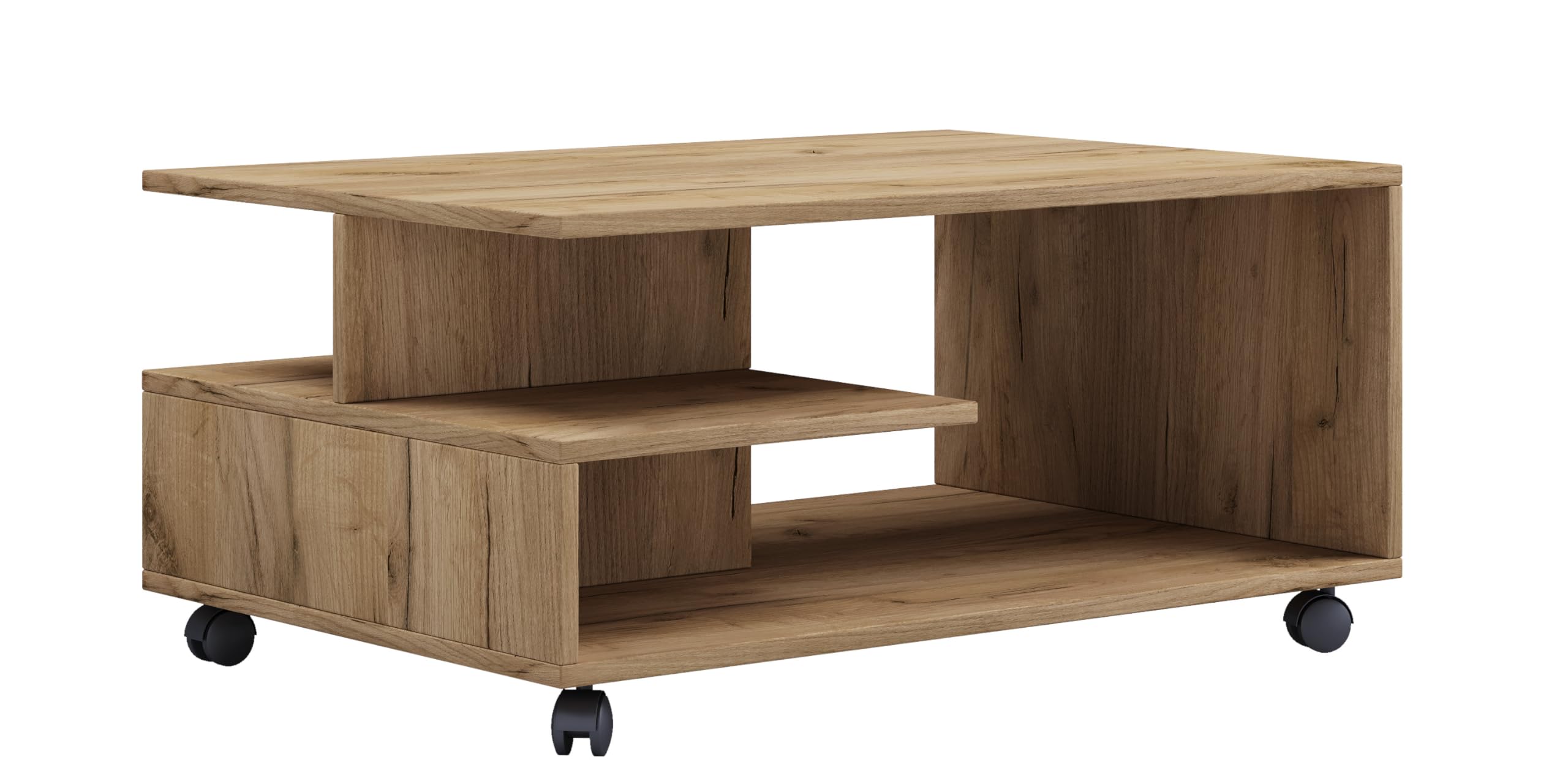 vcm-couchtisch-honig-eiche-80x50x41-cm-sofatisch-mit-5-offenen-f-chern-aus-holzw image 4