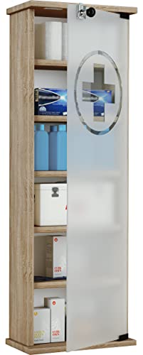 vcm-medizinschrank-sonoma-eiche-31-x-18-x-92-cm-1-t-r-6-f-cher-abschlie-bar image 8