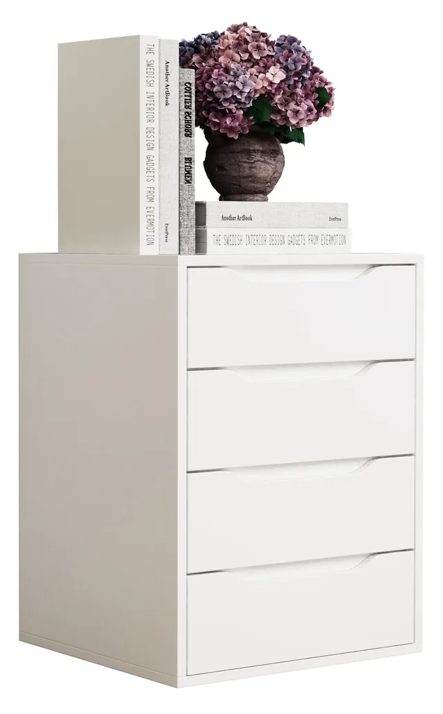 vcm-malira-nachttisch-wei-46x42x61-cm-4-schubladen-holz-nachtkonsole image 1