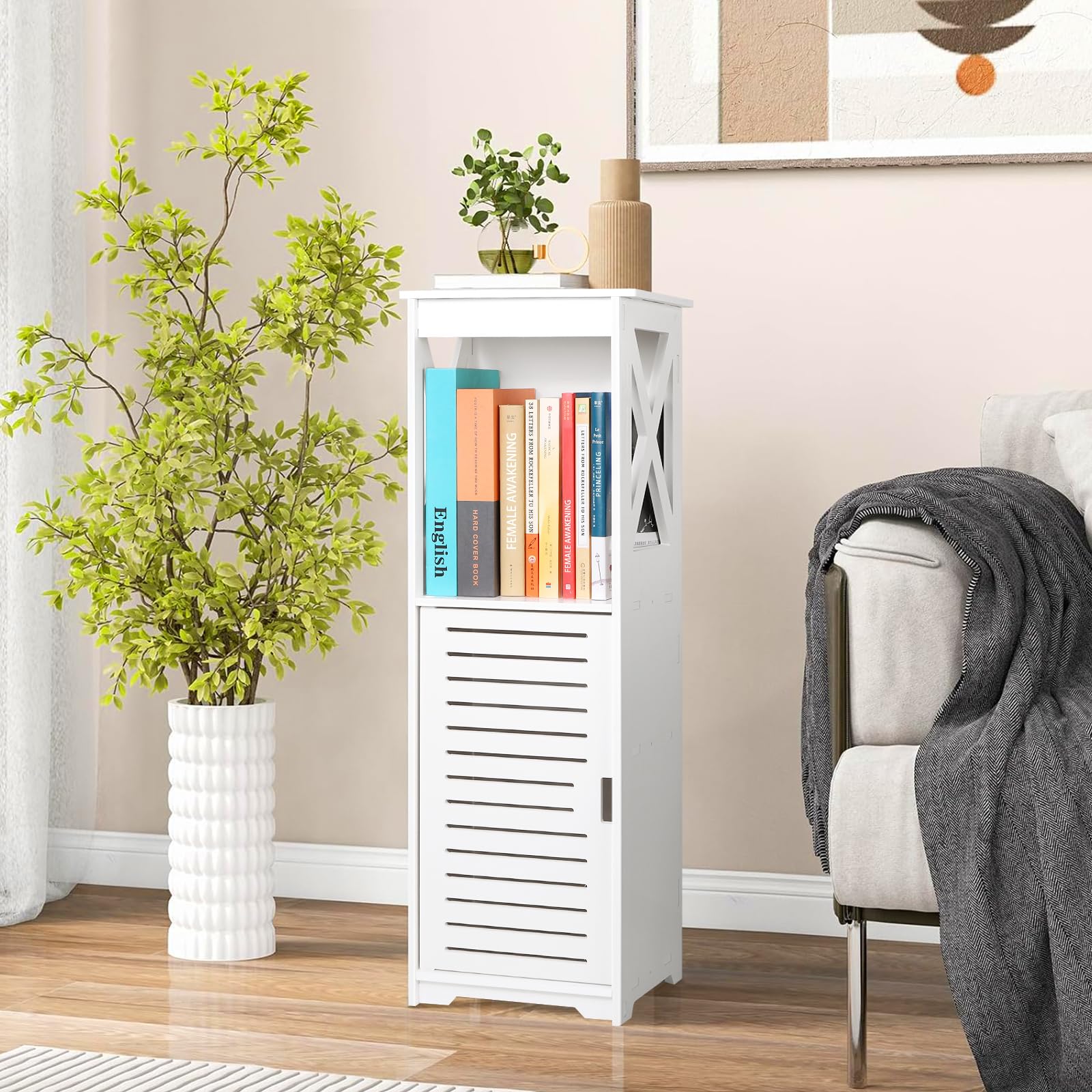 oudie-badezimmerschrank-schmal-pvc-rollladent-ren-3-f-cher-wei image 6