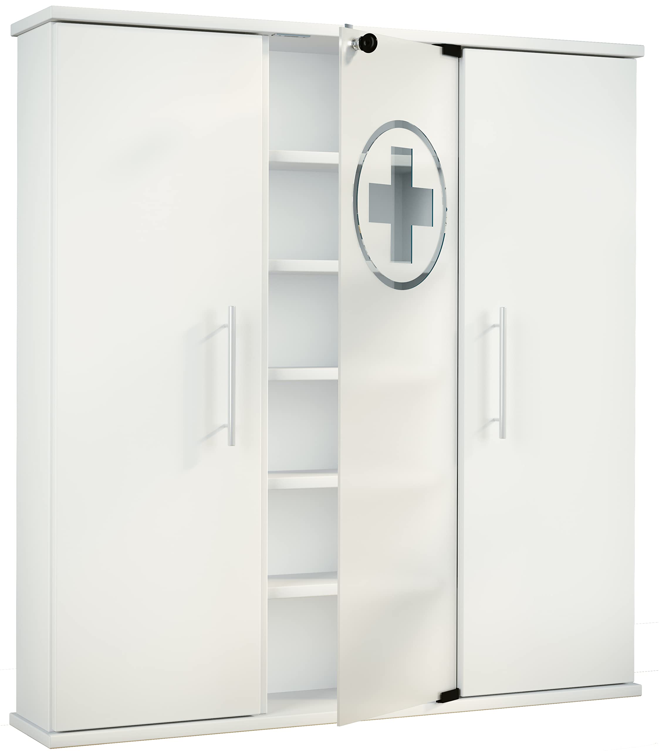 vcm-medizinschrank-wei-88x18x92-cm-3-t-ren-davon-1-abschlie-bare-glast-r-18-f-ch image 4