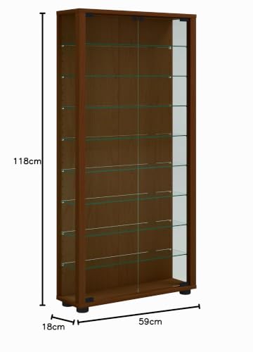 vcm-standvitrine-kern-nussbaum-59-x-18-x-113-cm-holzwerkstoff-esg-sicherheitsgla image 8
