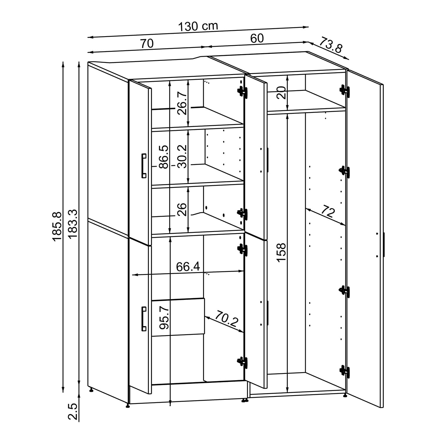 roomart-waschmaschinenschrank-dora-ii-130-cm-breit-anthrazit-eiche-ohne-aufsatzs image 2
