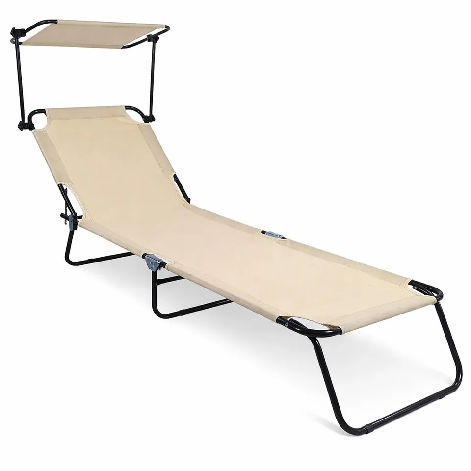 vcm-sonnenliege-dasano-55x185x24-cm-klappbar-textilene-mit-sonnendach-creme image 1