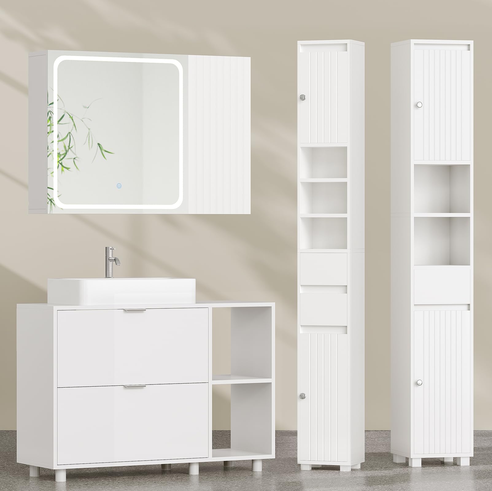 forabamb-waschbeckenunterschrank-wei-30x85x60-cm-badunterschrank-mit-2-schublade image 8