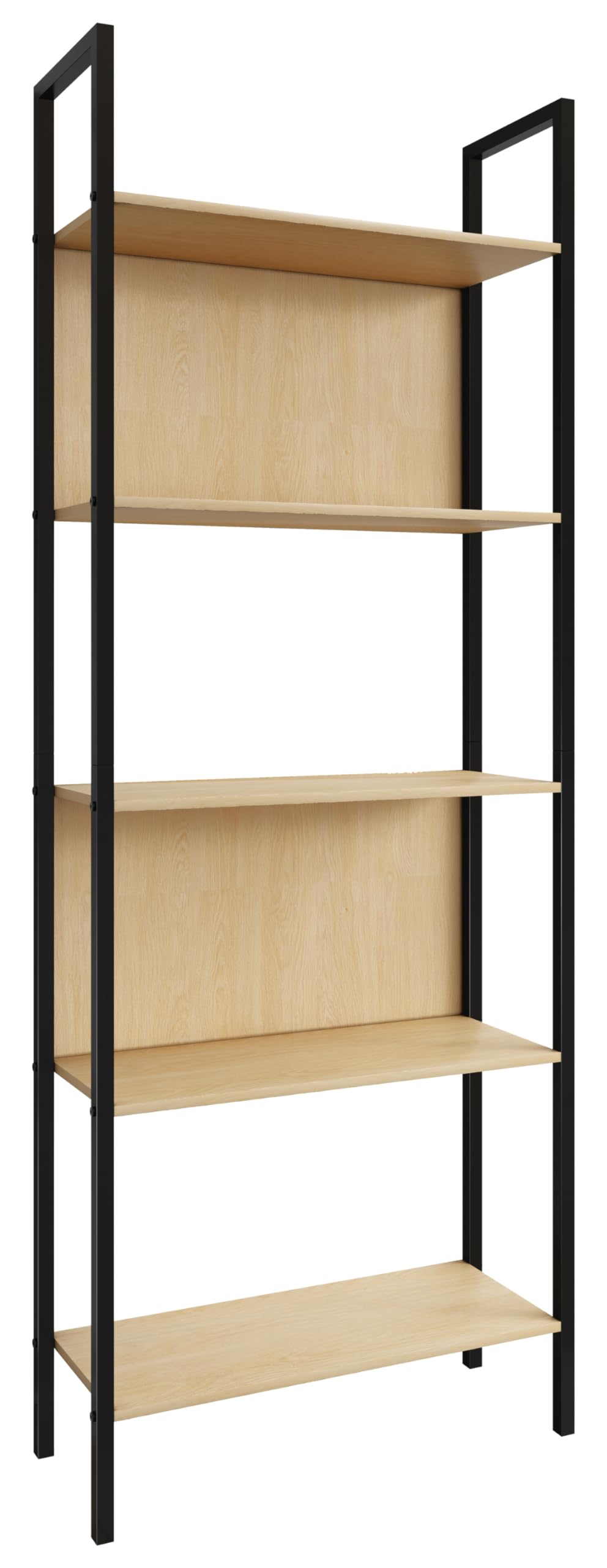 vcm-standregal-honig-eiche-62x24x165-cm-5-offene-f-cher-metall-und-holzwerkstoff image 5
