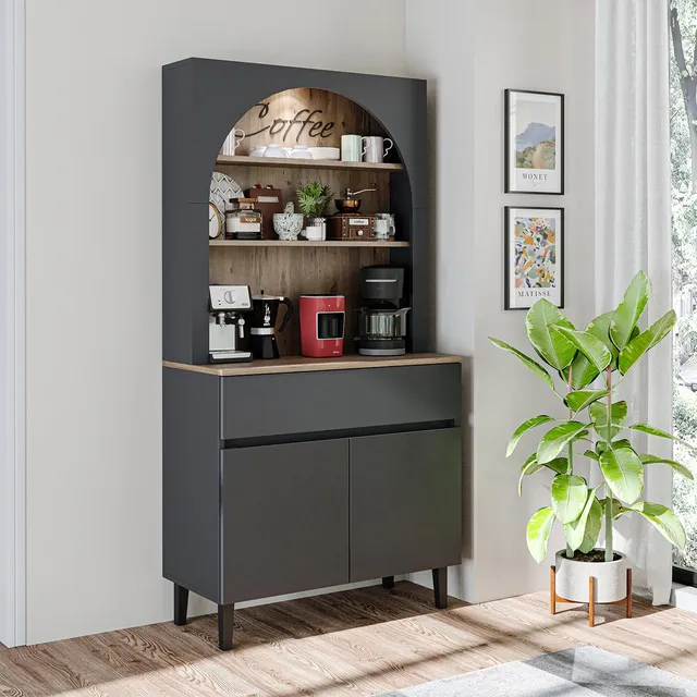 roomart-mehrzweckschrank-venedik-90x179x42-cm-anthrazit-eiche-mit-schublade-t-re image 1