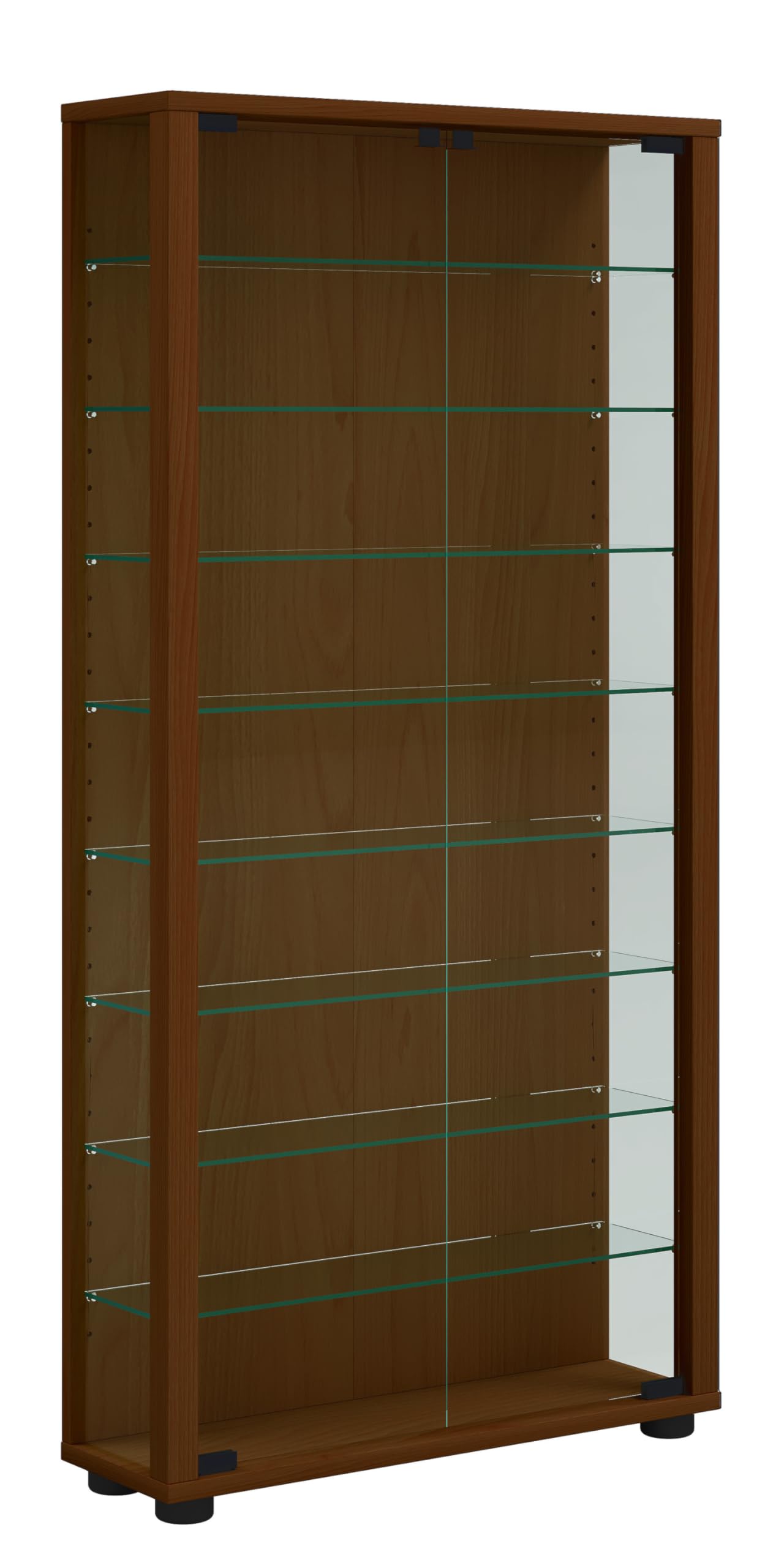 vcm-standvitrine-kern-nussbaum-59-x-18-x-113-cm-holzwerkstoff-esg-sicherheitsgla image 4