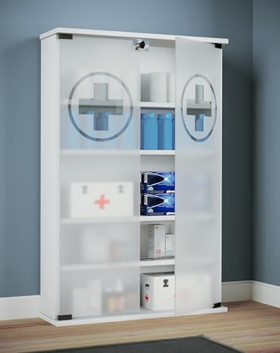vcm-medizinschrank-wei-60x17x91-cm-2-t-ren-12-f-cher-holzwerkstoff image 6