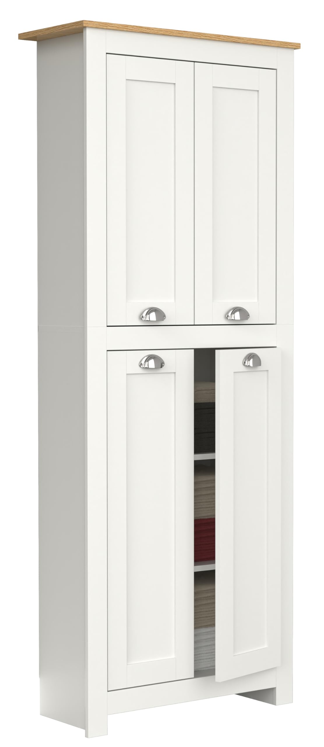 vcm-balusa-holz-flurschrank-5-f-cher-4-dreht-ren-h-184-x-b-72-x-t-32-cm-elegante image 1