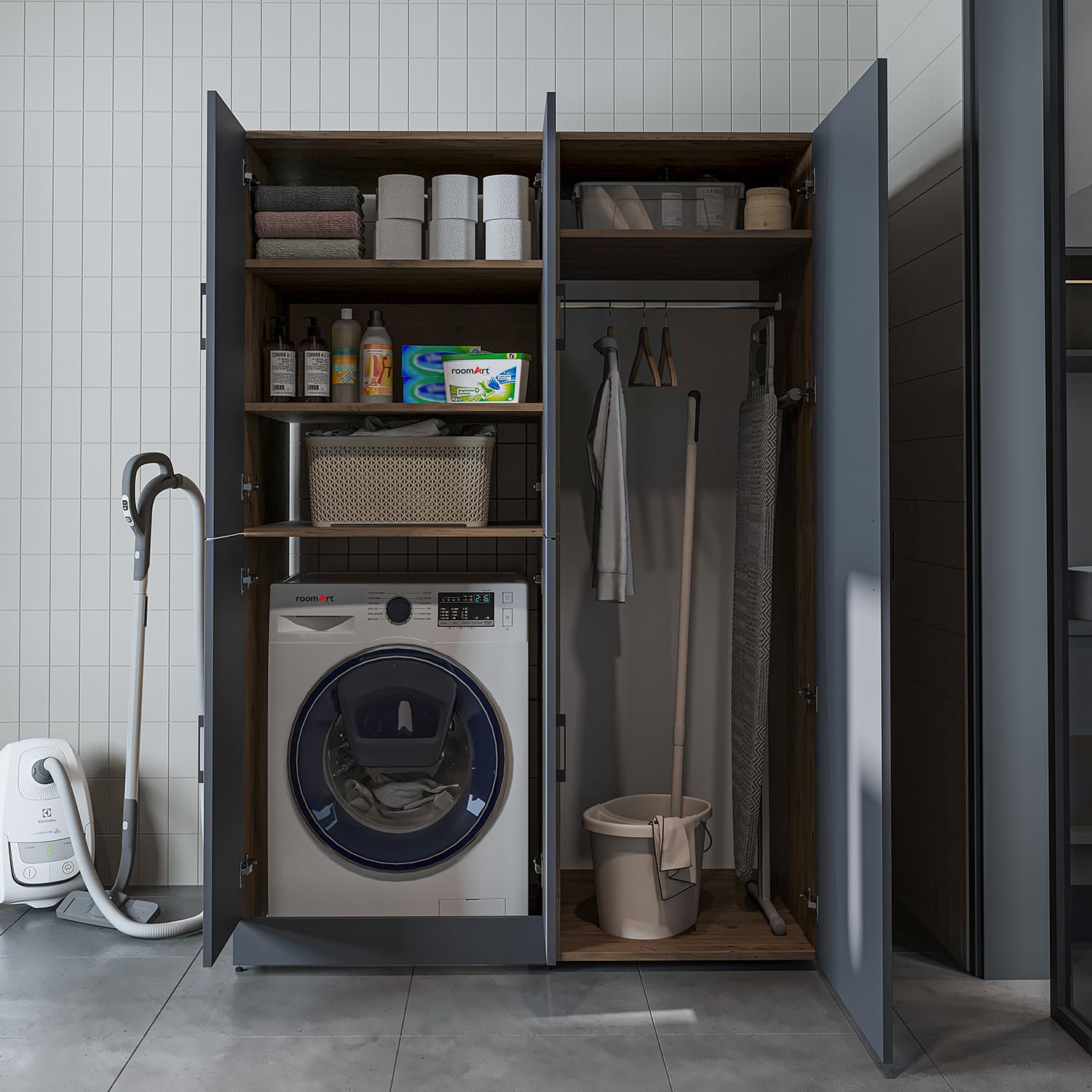 roomart-waschmaschinenschrank-dora-ii-130-cm-breit-anthrazit-eiche-ohne-aufsatzs image 5