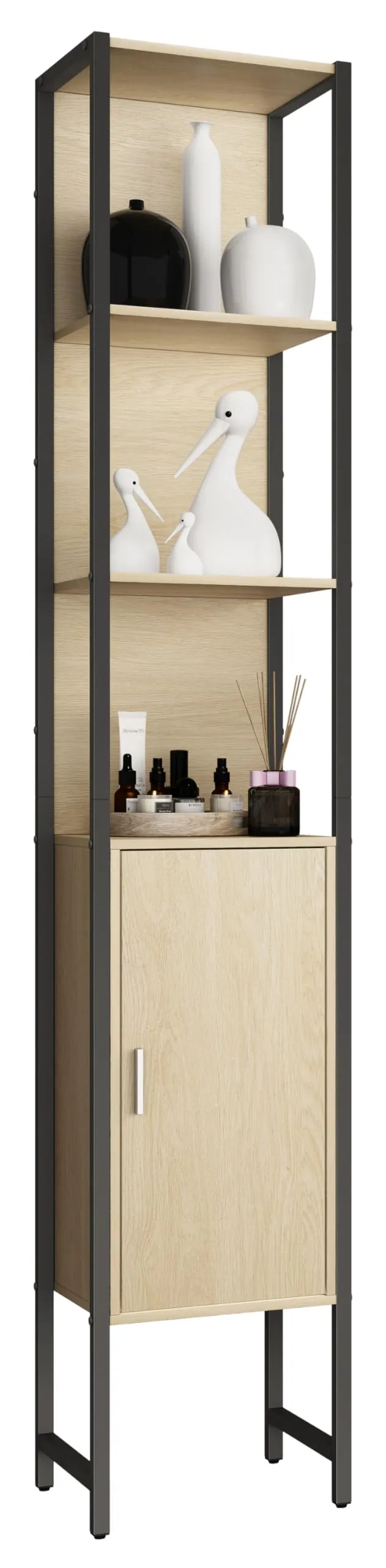 vcm-edino-badm-bel-hochschrank-honig-eiche-33x30x185-cm-1-t-r-5-f-cher-industria image 1