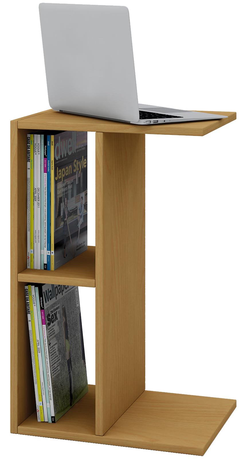 vcm-beistelltisch-wei-40x30x63-cm-2-f-cher-holzwerkstoff-wohnzimmer-deko image 5