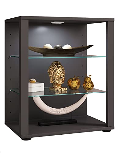 vcm-standvitrine-anthrazit-ca-70-x-35-x-90-cm-mit-3-f-chern-pr-sentationsvitrine image 5