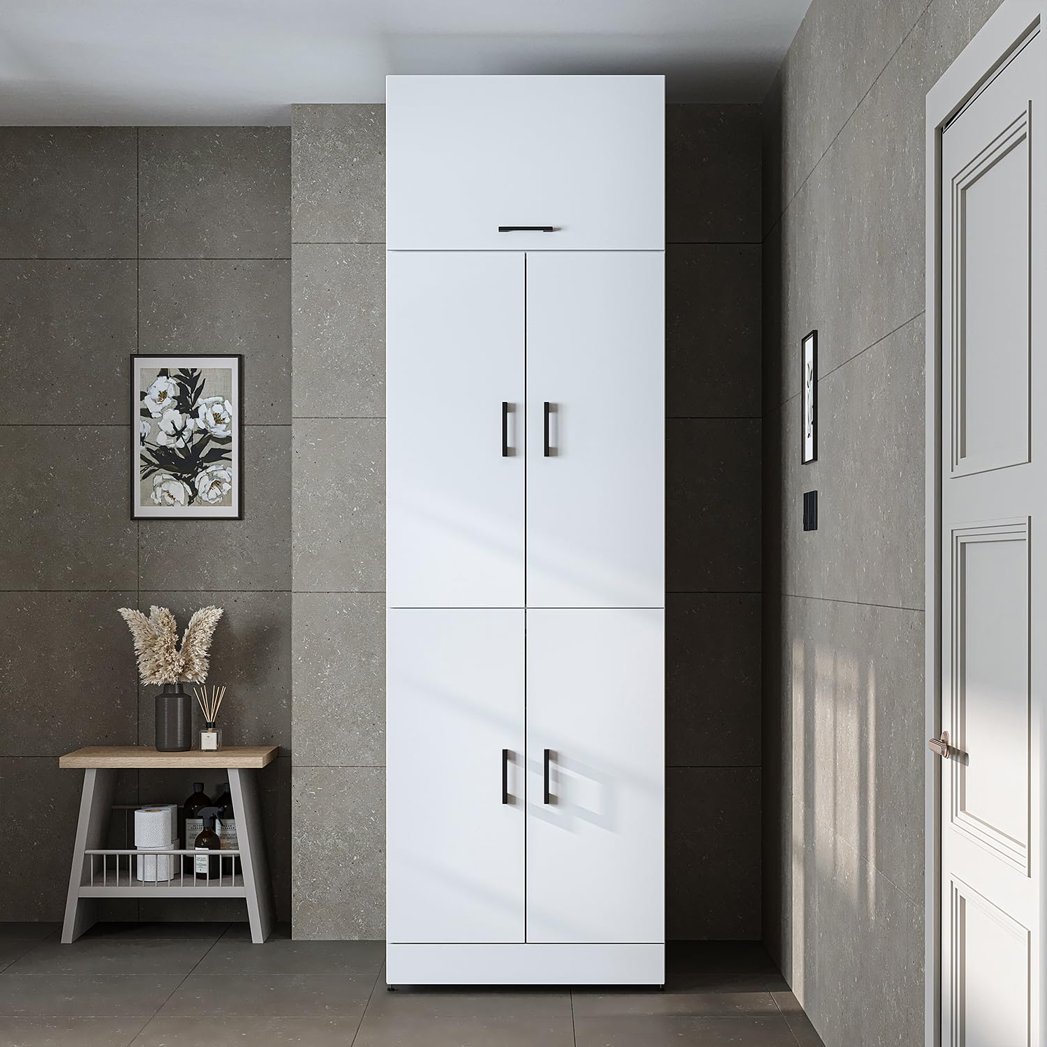 roomart-waschmaschinenschrank-dora-waschturm-f-r-trockner-waschmaschine-230-cm-w image 5