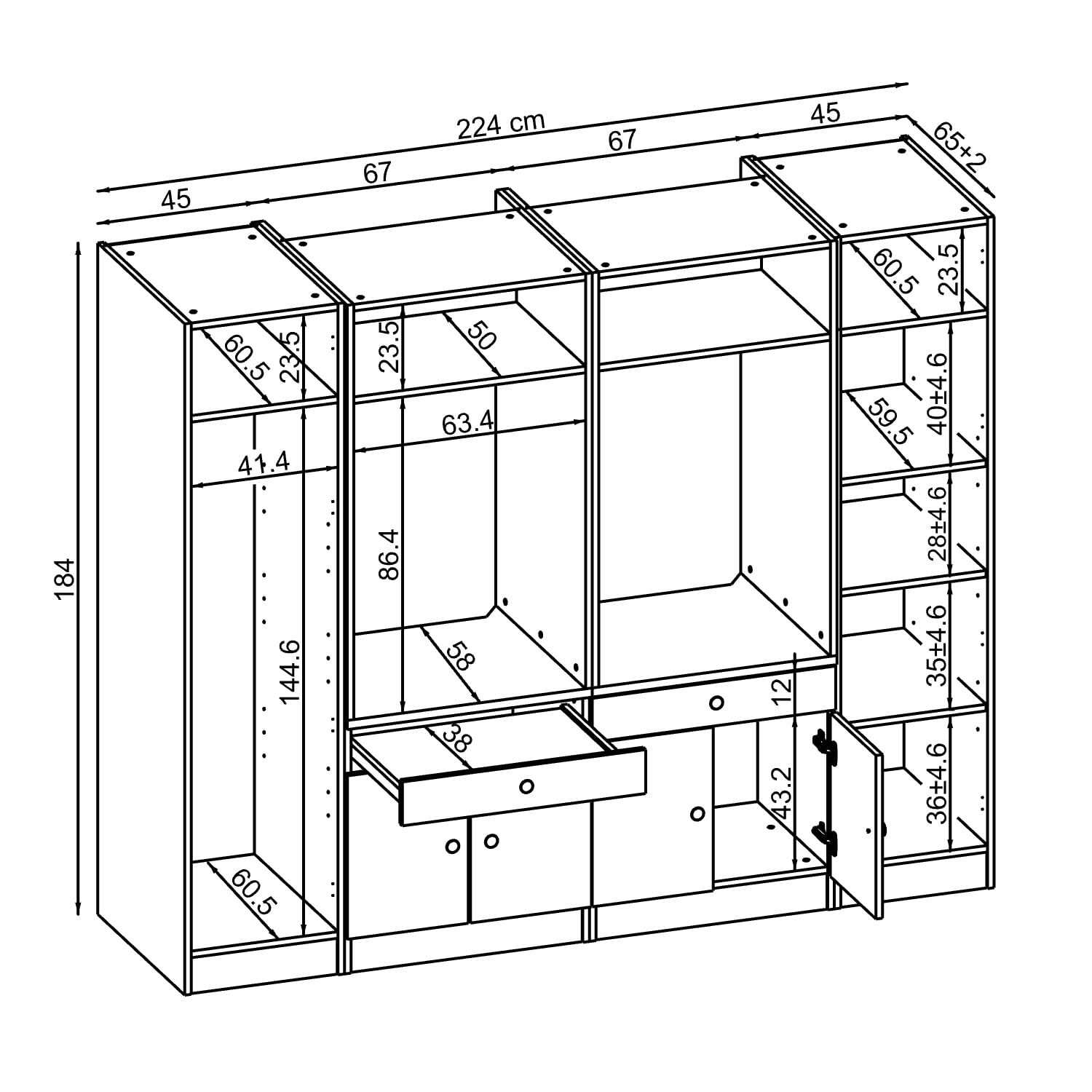 roomart-schrankwand-f-r-waschk-che-224-cm-hochschrank-mit-ausziehbrett-variante- image 2