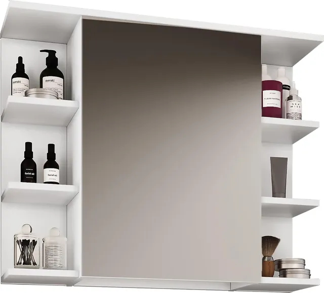 vcm-badm-bel-spiegelschrank-wei-80-x-21-x-64-cm-badspiegelschrank-mit-1-t-r-und- image 1