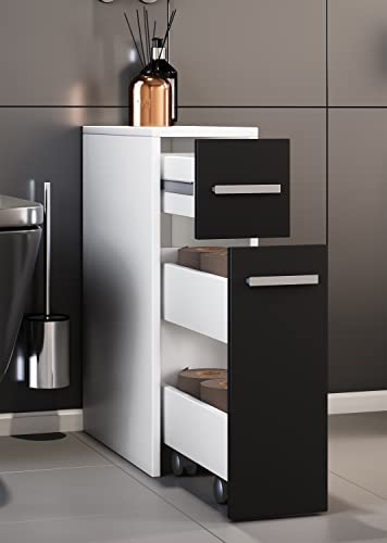 vcm-badm-bel-midischrank-wei-schwarz-20x45x61-cm-2-schubladen-hochschrank-f-r-sc image 8