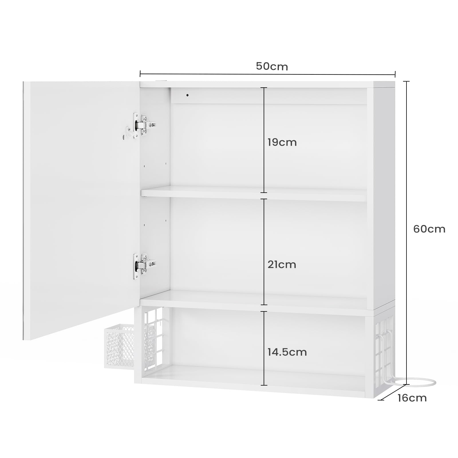 forabamb-spiegelschrank-wei-50x16x60-cm-mit-led-beleuchtung-3-lichtfarben-verste image 2