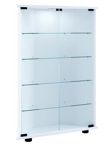 vcm-standvitrine-wei-67x23x88-cm-vitrinenschrank-mit-2-t-ren-5-f-chern-holzwerks image 8