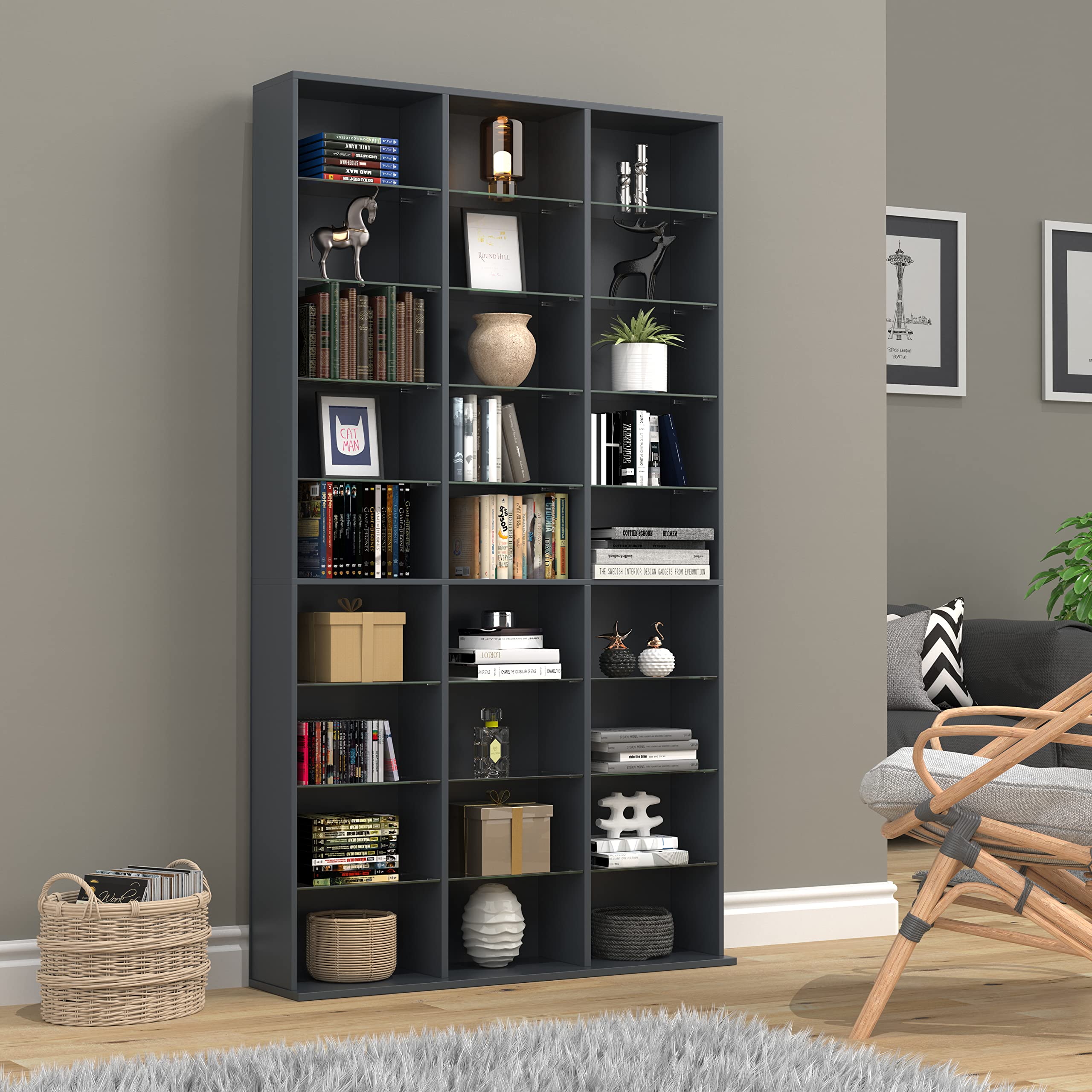 vcm-holz-cd-dvd-standregal-zilas-xl-b-cherregal-raumteiler-glas-27-f-cher image 2