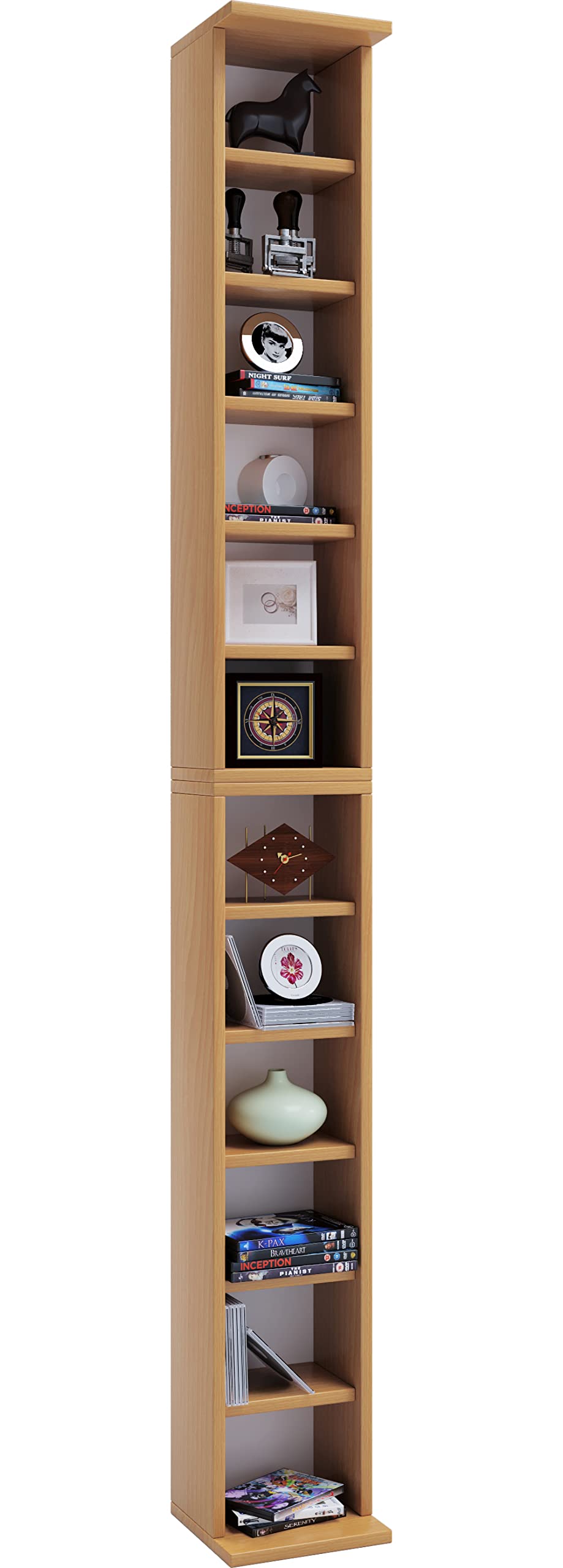 vcm-standregal-wei-honig-eiche-21x20x180-cm-12-f-cher-holzwerkstoff image 7