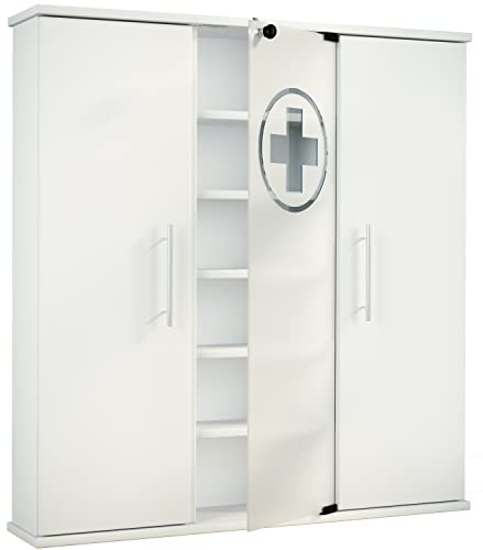 vcm-medizinschrank-wei-88x18x92-cm-3-t-ren-davon-1-abschlie-bare-glast-r-18-f-ch image 8