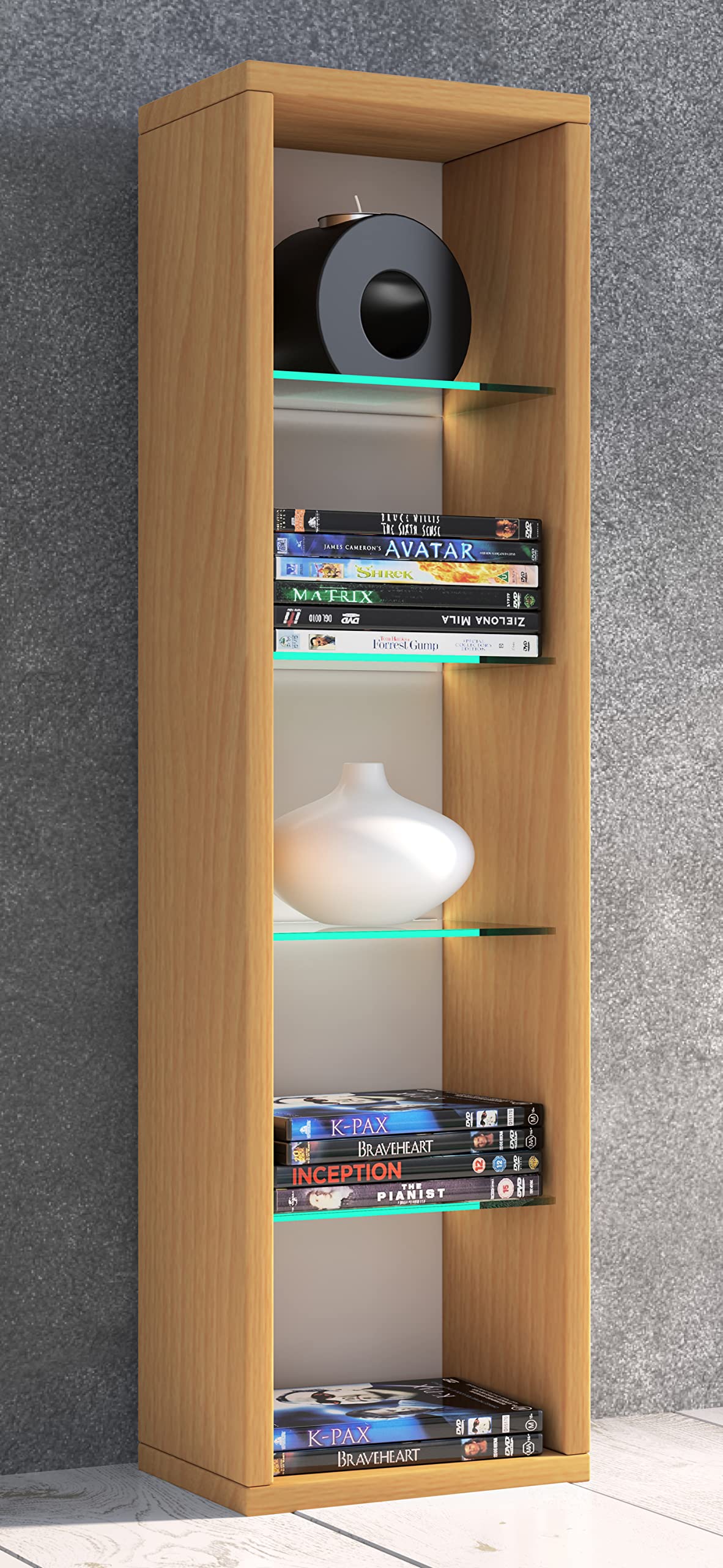 vcm-standregal-sonoma-eiche-21x14x77-cm-5-f-cher-holzwerkstoff-und-glas image 4