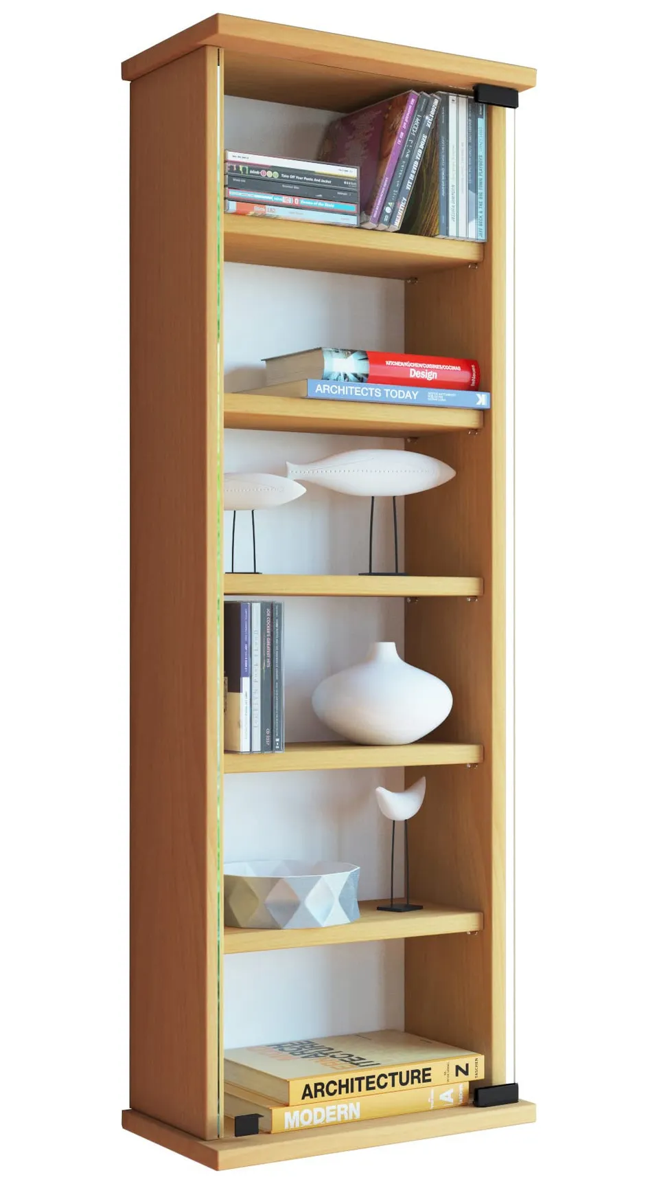 vcm-cd-dvd-regal-buche-31x18x92-cm-1-glast-r-6-f-cher image 1
