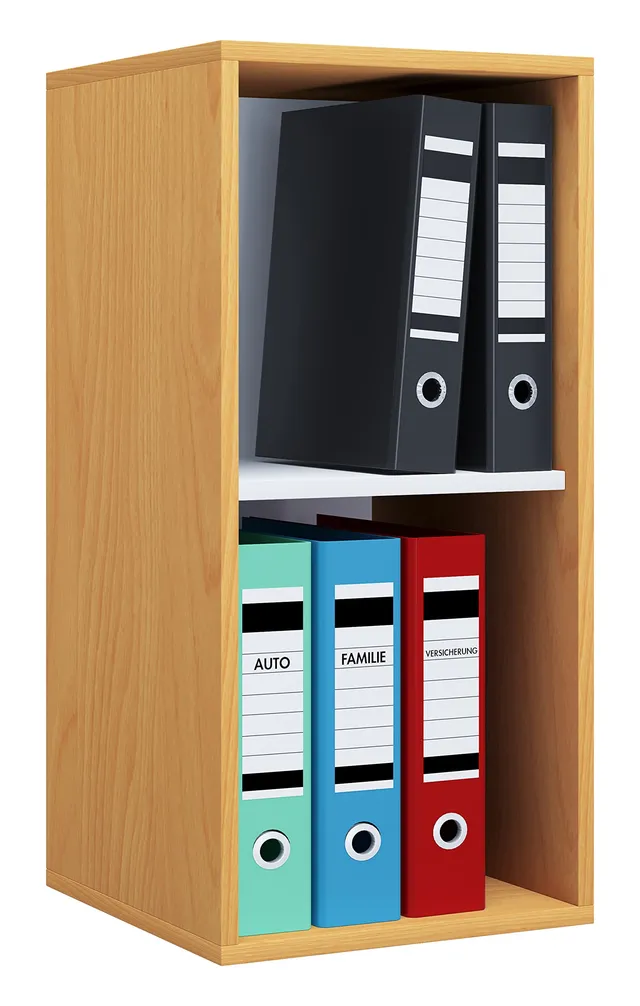 vcm-b-roregal-buche-standregal-mit-2-f-chern-35x37x74-cm-holzwerkstoff-f-r-ordne image 1