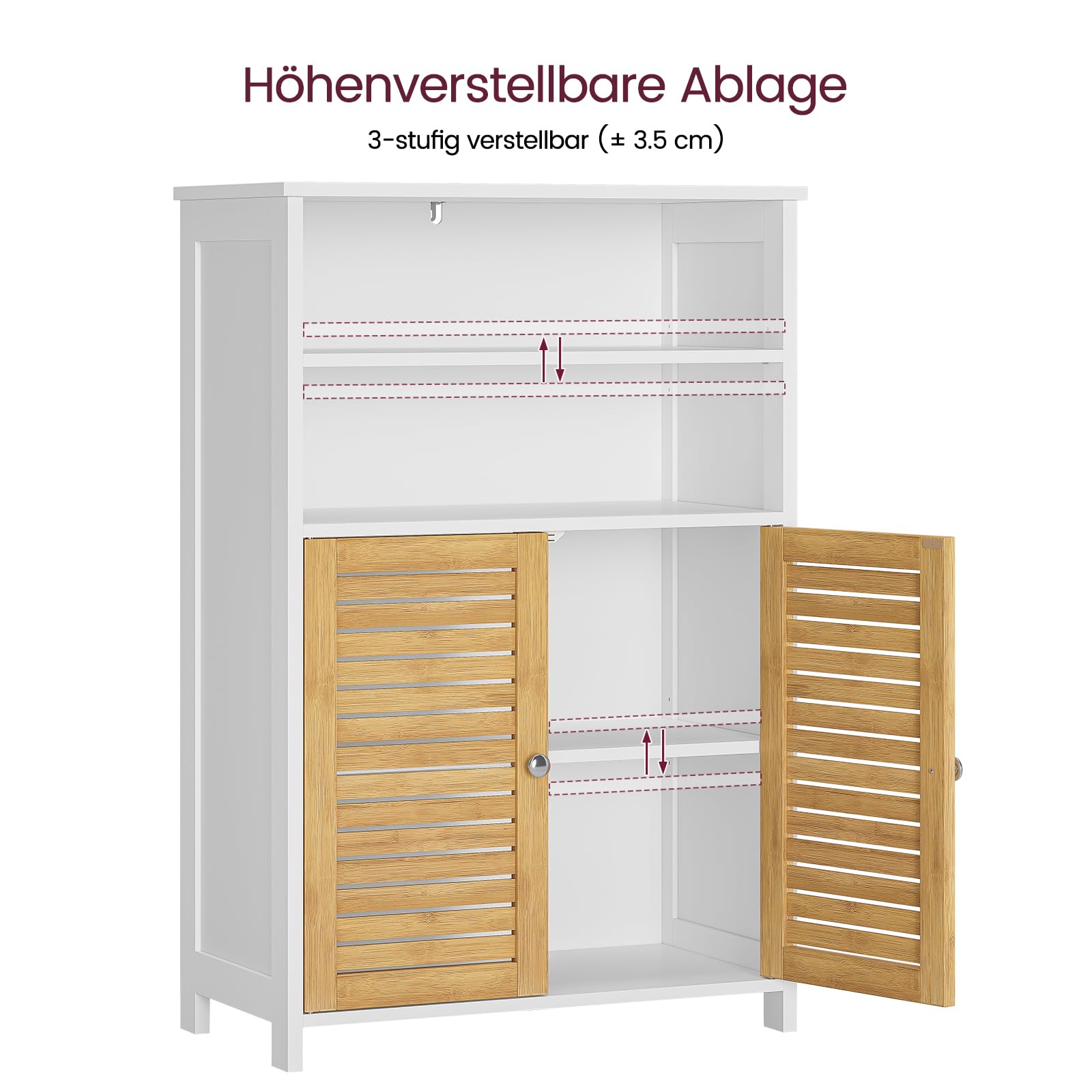 forabamb-badezimmerschrank-mit-doppelt-ren-aus-bambus-2-offene-f-cher-60x30x100- image 5