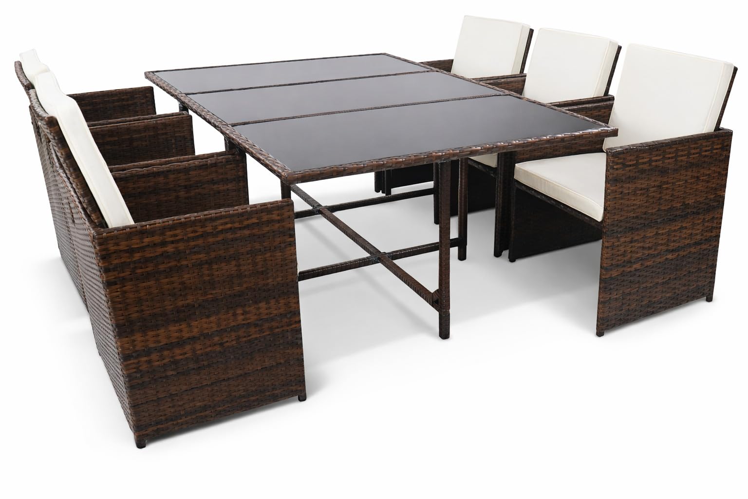 vcm-raloso-7-teilige-gartenm-bel-set-sitzgruppe-1-tisch-mit-glasplatte-6-st-hle- image 1