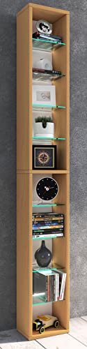 vcm-standregal-rasato-xl-cd-dvd-und-b-cherregal-h-155-x-b-21-x-t-14-cm-mit-8-gla image 7