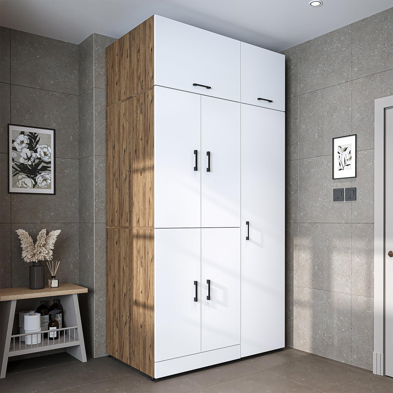 roomart-waschmaschinenschrank-dora-set-waschturm-f-r-trockner-waschmaschine-230- image 3