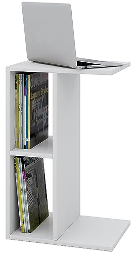 vcm-beistelltisch-wei-40x30x63-cm-2-f-cher-holzwerkstoff-wohnzimmer-deko image 7
